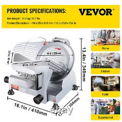 VEVOR Commercial 10 Electric Meat Slicer Blade Deli Food Slicer Cutter 240W