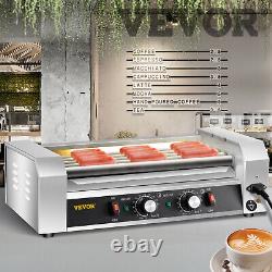 VEVOR Commercial 12 Hot Dog 5 Roller Grill Cooker Machine Stainless Steel 750W