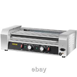 VEVOR Commercial 12 Hot Dog 5 Roller Grill Cooker Machine Stainless Steel 750W