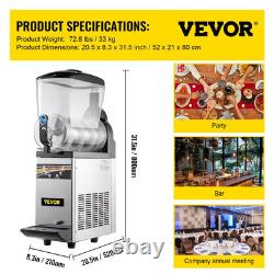 VEVOR Commercial 15L Slush Machine Frozen Drink Margarita Slush Maker