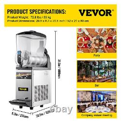 VEVOR Commercial 15L Slush Machine Frozen Drink Margarita Smoothie Maker Home