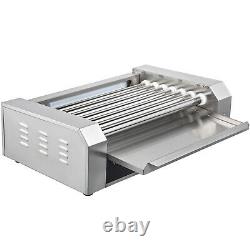 VEVOR Commercial 18 Hot Dog 7 Roller Grill Cooker Machine Stainless Steel 1050W