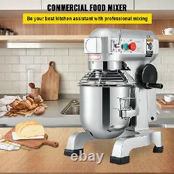 VEVOR Commercial 20Qt Dough Food Mixer 3 Speed Gear Driven Pizza Bakery 750W