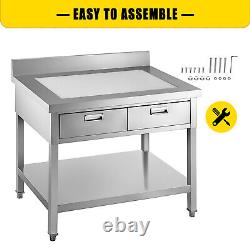 VEVOR Commercial 24x36 Stainless Steel Work Prep Table Workstation With Drawers