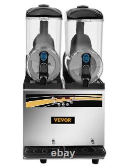 VEVOR Commercial 2x15L Slush Machine Frozen Drink Margarita Slush Maker 2 Tanks