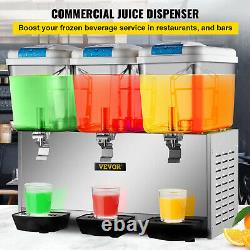 VEVOR Commercial 3 Tanks 54L Frozen Juice Beverage Refrigerated Dispenser 350W