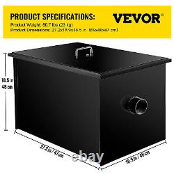 VEVOR Commercial 50 LB 25 Gallon Per Minute Grease Trap Carbon Steel Interceptor