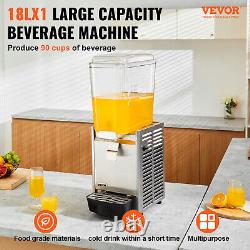 VEVOR Commercial Beverage Dispenser 4.8Gal Cold Juice Ice Drink Dispenser 1 Tank