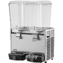 VEVOR Commercial Beverage Dispenser 9.5 Gal Cold Ice Juice Drink Machine 2 Tanks
