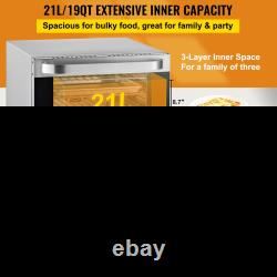 VEVOR Commercial Convection Oven, 21L/19Qt, Quarter-Size Conventional Oven Count