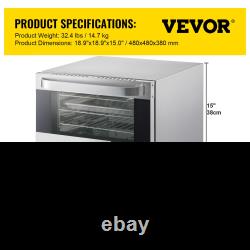 VEVOR Commercial Convection Oven, 21L/19Qt, Quarter-Size Conventional Oven Count