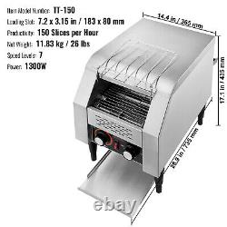 VEVOR Commercial Conveyor Toaster 150 Slices/Hour Commercial Toaster Heavy Duty