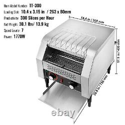 VEVOR Commercial Conveyor Toaster 300 Slices/Hour Commercial Toaster Heavy Duty