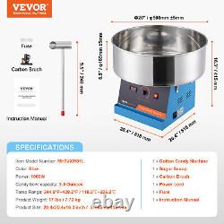 VEVOR Commercial Cotton Candy Machine Sugar Floss Maker 1000W for Party Blue