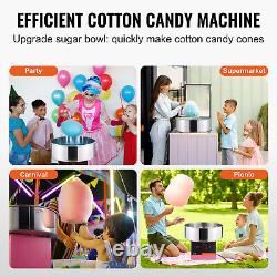 VEVOR Commercial Cotton Candy Machine Sugar Floss Maker 1000W for Party Pink