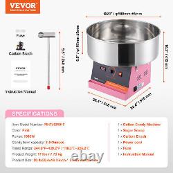 VEVOR Commercial Cotton Candy Machine Sugar Floss Maker 1000W for Party Pink