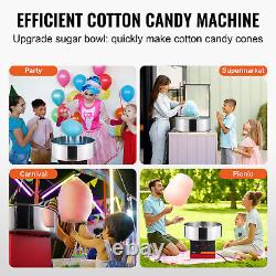 VEVOR Commercial Cotton Candy Machine Sugar Floss Maker 1000W for Party Red