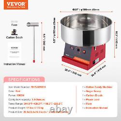 VEVOR Commercial Cotton Candy Machine Sugar Floss Maker 1000W for Party Red