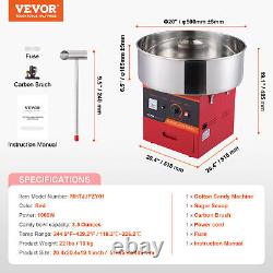 VEVOR Commercial Cotton Candy Machine Sugar Floss Maker 1000W for Party Red