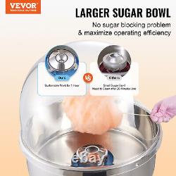 VEVOR Commercial Cotton Candy Machine Sugar Floss Maker 1000W with Cover Blue