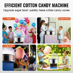 VEVOR Commercial Cotton Candy Machine Sugar Floss Maker 1000W with Cover Blue