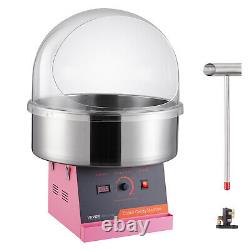 VEVOR Commercial Cotton Candy Machine Sugar Floss Maker 1000W with Cover Pink