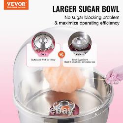 VEVOR Commercial Cotton Candy Machine Sugar Floss Maker 1000W with Cover Pink