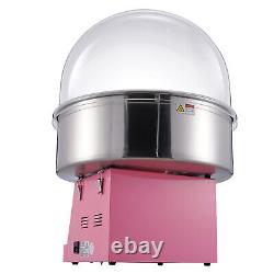 VEVOR Commercial Cotton Candy Machine Sugar Floss Maker 1000W with Cover Pink