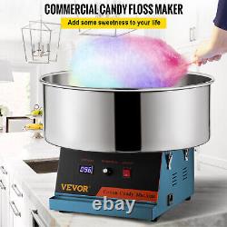 VEVOR Commercial Cotton Candy Machine Sugar Floss Maker 19.7'' Bowl 1050W Blue