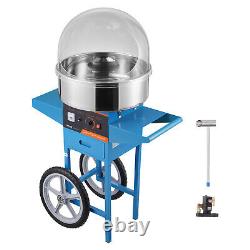 VEVOR Commercial Cotton Candy Machine with Cart Cover Sugar Floss Maker Blue