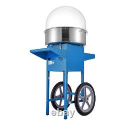 VEVOR Commercial Cotton Candy Machine with Cart Cover Sugar Floss Maker Blue