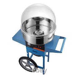 VEVOR Commercial Cotton Candy Machine with Cart Cover Sugar Floss Maker Blue