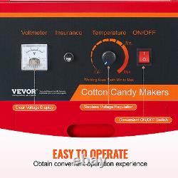 VEVOR Commercial Cotton Candy Machine with Cart Cover Sugar Floss Maker Red