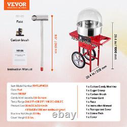 VEVOR Commercial Cotton Candy Machine with Cart Cover Sugar Floss Maker Red