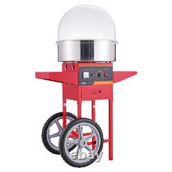 VEVOR Commercial Cotton Candy Machine with Cart Cover Sugar Floss Maker Red