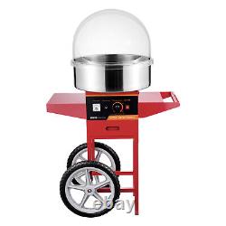 VEVOR Commercial Cotton Candy Machine with Cart Cover Sugar Floss Maker Red