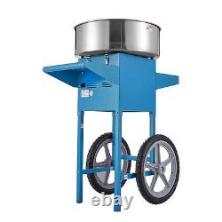 VEVOR Commercial Cotton Candy Machine with Cart Sugar Floss Maker 1000W Blue