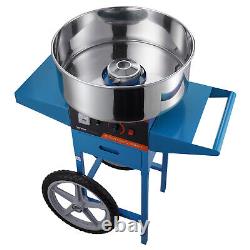 VEVOR Commercial Cotton Candy Machine with Cart Sugar Floss Maker 1000W Blue