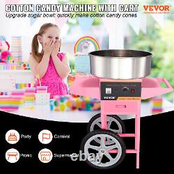 VEVOR Commercial Cotton Candy Machine with Cart Sugar Floss Maker 1000W Party