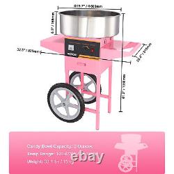 VEVOR Commercial Cotton Candy Machine with Cart Sugar Floss Maker 1000W Party