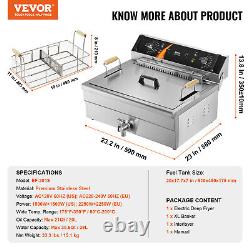 VEVOR Commercial Electric Deep Fryer Countertop Deep Fryer 3000W 30.6Qt / 29L