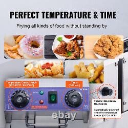 VEVOR Commercial Electric Deep Fryer Countertop Deep Fryer with Dual Tanks 3000W