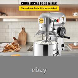VEVOR Commercial Electric Food Mixer 10/15/20/30Qt Dough Mixer 3 Speeds Pizza