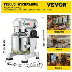 VEVOR Commercial Electric Food Mixer 15Qt Stand Machine Dough Mixer 3 Speed 600W
