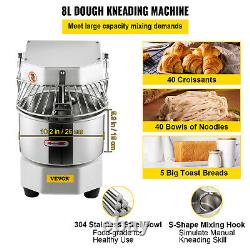 VEVOR Commercial Electric Food Mixer 7.3Qt Stand Dough Mixer Dual Rotation 450W