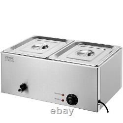 VEVOR Commercial Electric Food Warmer 2-Pan Countertop Buffet 18QT Bain Marie