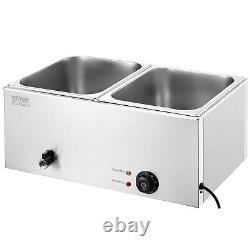 VEVOR Commercial Electric Food Warmer 2-Pan Countertop Buffet 18QT Bain Marie