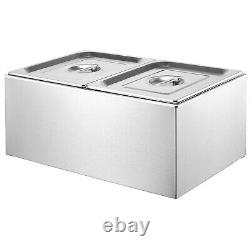 VEVOR Commercial Electric Food Warmer 2-Pan Countertop Buffet 18QT Bain Marie