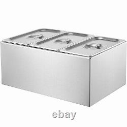 VEVOR Commercial Electric Food Warmer 3-Pan Countertop Buffet 17.4QT Bain Marie