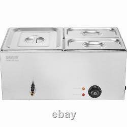 VEVOR Commercial Electric Food Warmer 3-Pan Countertop Buffet 17QT Bain Marie